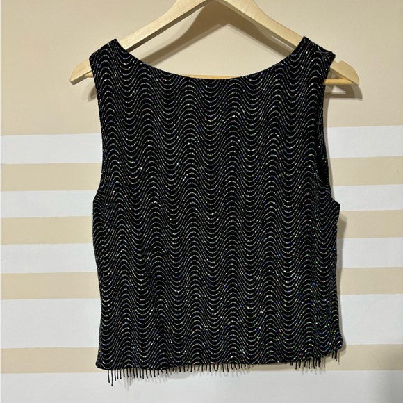 Vintage glittery black crop tank top - Picture 5 of 6